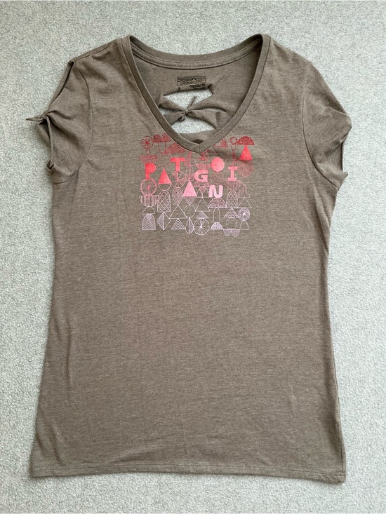 Patagonia Tops - Patagonia Custom Upcycled Graphic Tee Tie Back Shirt Organic Cotton Women’s S